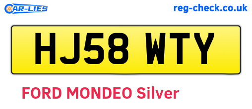 HJ58WTY are the vehicle registration plates.