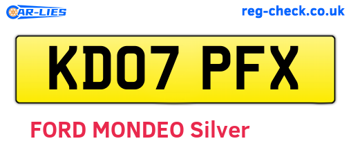 KD07PFX are the vehicle registration plates.