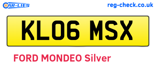 KL06MSX are the vehicle registration plates.