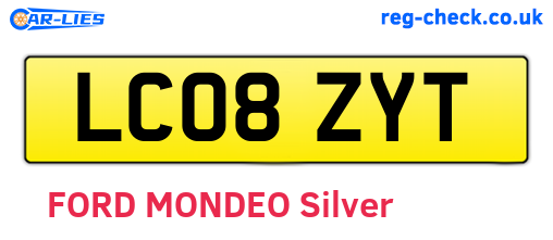 LC08ZYT are the vehicle registration plates.