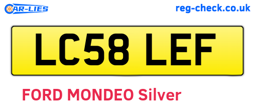 LC58LEF are the vehicle registration plates.