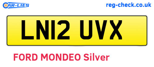 LN12UVX are the vehicle registration plates.