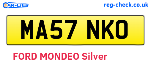 MA57NKO are the vehicle registration plates.