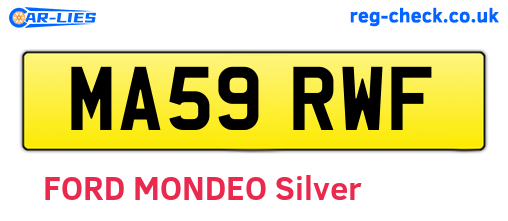 MA59RWF are the vehicle registration plates.