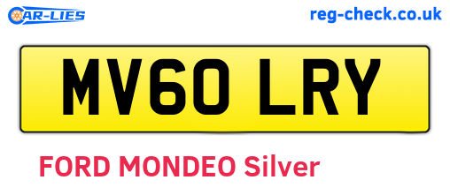 MV60LRY are the vehicle registration plates.