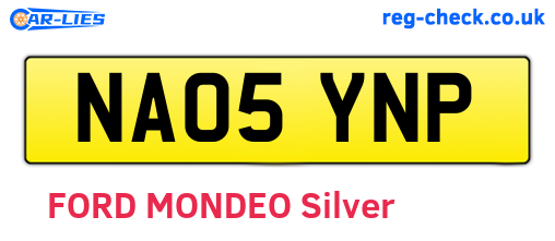 NA05YNP are the vehicle registration plates.