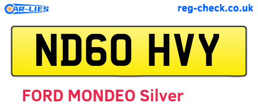 ND60HVY are the vehicle registration plates.