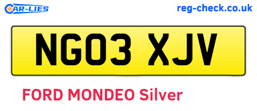 NG03XJV are the vehicle registration plates.