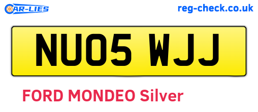 NU05WJJ are the vehicle registration plates.