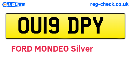 OU19DPY are the vehicle registration plates.