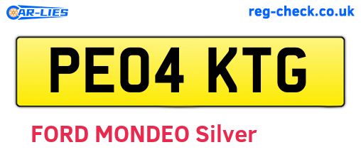 PE04KTG are the vehicle registration plates.