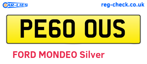 PE60OUS are the vehicle registration plates.