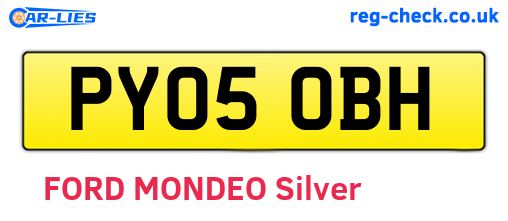 PY05OBH are the vehicle registration plates.