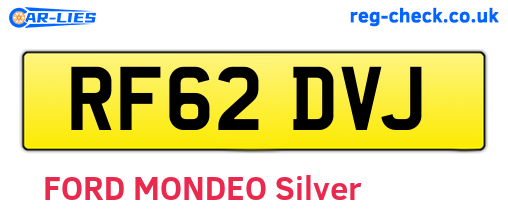 RF62DVJ are the vehicle registration plates.