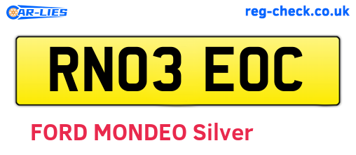 RN03EOC are the vehicle registration plates.
