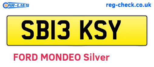 SB13KSY are the vehicle registration plates.