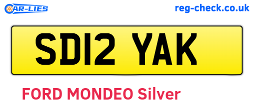 SD12YAK are the vehicle registration plates.