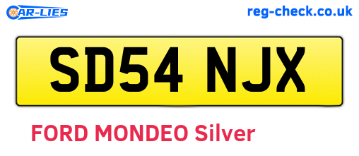 SD54NJX are the vehicle registration plates.