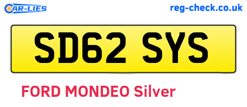 SD62SYS are the vehicle registration plates.