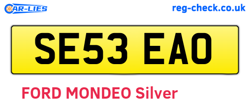 SE53EAO are the vehicle registration plates.