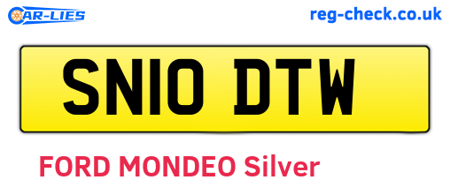 SN10DTW are the vehicle registration plates.