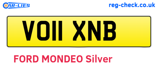 VO11XNB are the vehicle registration plates.