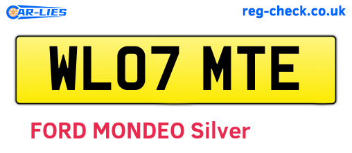 WL07MTE are the vehicle registration plates.