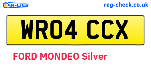 WR04CCX are the vehicle registration plates.