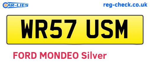 WR57USM are the vehicle registration plates.