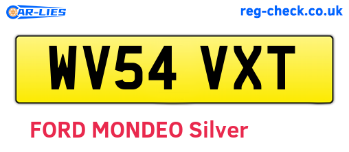 WV54VXT are the vehicle registration plates.