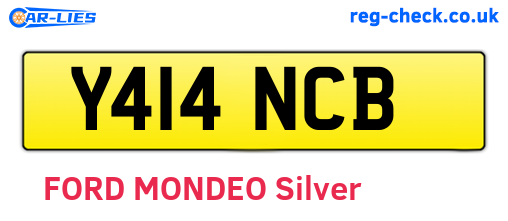 Y414NCB are the vehicle registration plates.