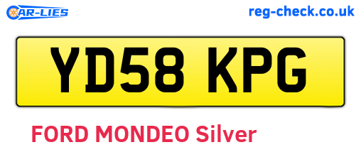 YD58KPG are the vehicle registration plates.