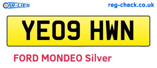 YE09HWN are the vehicle registration plates.