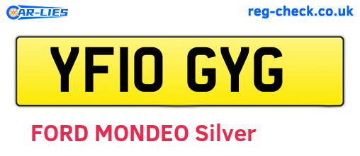YF10GYG are the vehicle registration plates.