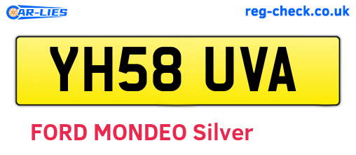 YH58UVA are the vehicle registration plates.