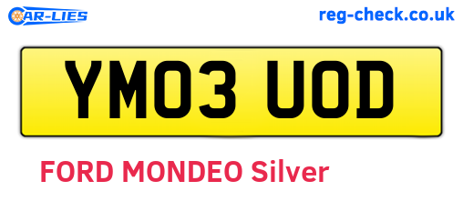 YM03UOD are the vehicle registration plates.
