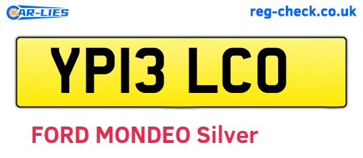YP13LCO are the vehicle registration plates.