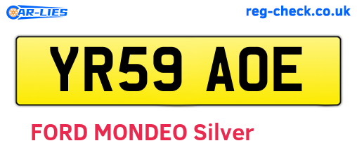 YR59AOE are the vehicle registration plates.