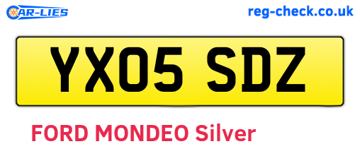 YX05SDZ are the vehicle registration plates.
