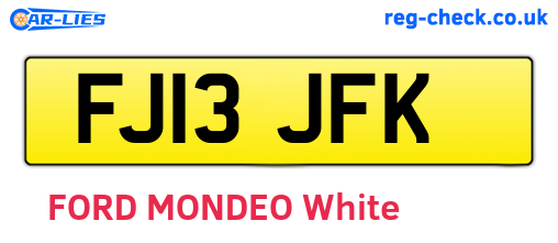 FJ13JFK are the vehicle registration plates.