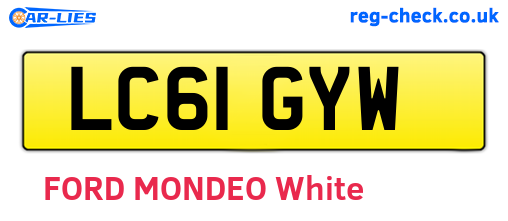 LC61GYW are the vehicle registration plates.