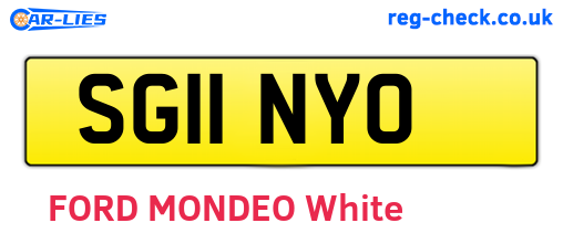 SG11NYO are the vehicle registration plates.