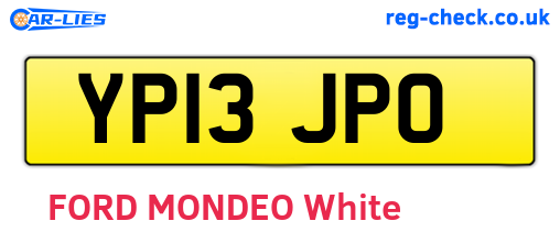 YP13JPO are the vehicle registration plates.
