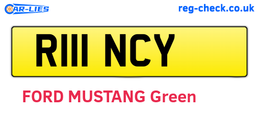 R111NCY are the vehicle registration plates.
