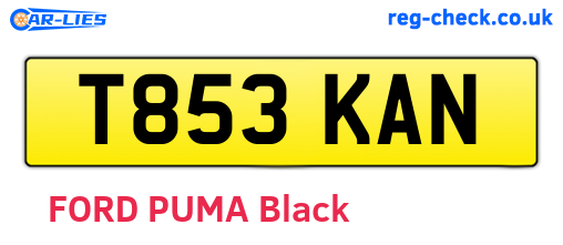 T853KAN are the vehicle registration plates.