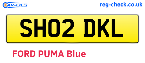 SH02DKL are the vehicle registration plates.