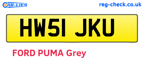 HW51JKU are the vehicle registration plates.