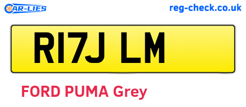 R17JLM are the vehicle registration plates.