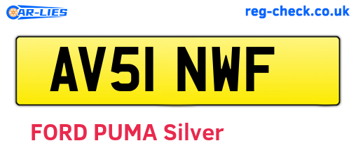 AV51NWF are the vehicle registration plates.