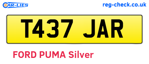 T437JAR are the vehicle registration plates.